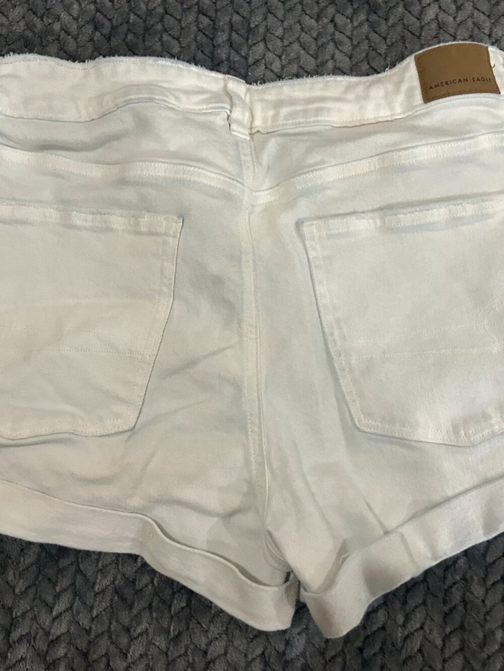 American Eagle White Jean Shorts Womens 8 Stretch Denim Festival Summer - Picture 2 of 5